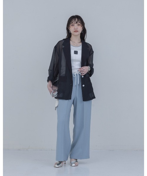 Eimee Law(エイミーロウ)の「シアーテーラードジャケット(テーラードジャケット・レディース・ブラック/ベージュ/ブラウン・FREE)」の10枚目の写真