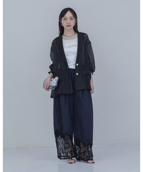 Eimee Law(エイミーロウ)の「シアーテーラードジャケット(テーラードジャケット・レディース・ブラック/ベージュ/ブラウン・FREE)」の15枚目の写真