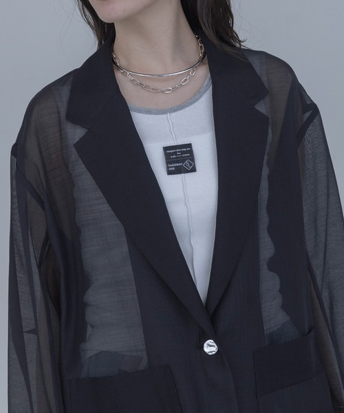 Eimee Law(エイミーロウ)の「シアーテーラードジャケット(テーラードジャケット・レディース・ブラック/ベージュ/ブラウン・FREE)」の20枚目の写真