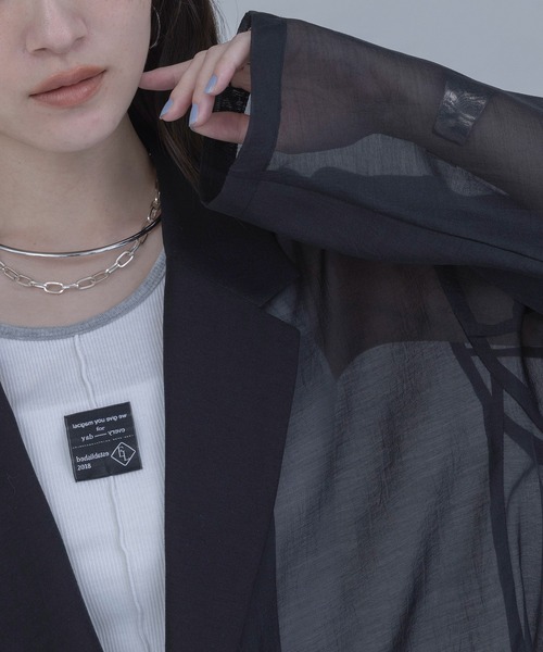 Eimee Law(エイミーロウ)の「シアーテーラードジャケット(テーラードジャケット・レディース・ブラック/ベージュ/ブラウン・FREE)」の21枚目の写真