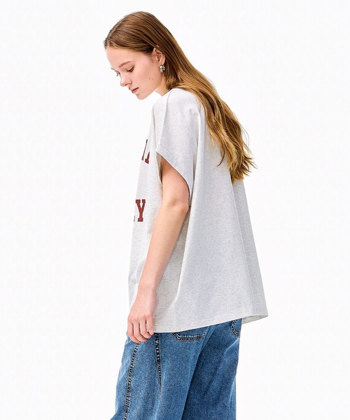 coca(coca)(コカ)の「ロールアップロゴプリントビッグTシャツ(Tシャツ/カットソー・レディース・グレー/ネイビー・L/M/S)」の17枚目の写真