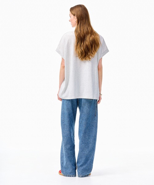 coca(coca)(コカ)の「ロールアップロゴプリントビッグTシャツ(Tシャツ/カットソー・レディース・グレー/ネイビー・L/M/S)」の19枚目の写真