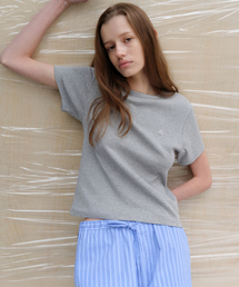 All-day Cotton Rib T-shirt - Melange Grey