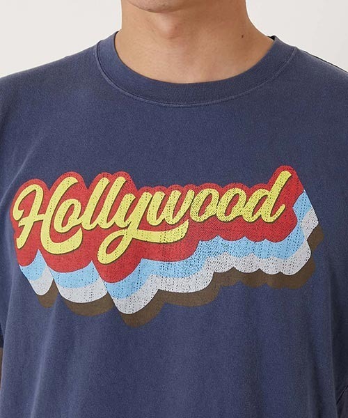 HOLLYWOOD RANCH MARKET(ハリウッドランチマーケット)の「レトロフォント ハリウッド ショートスリーブTシャツ(Tシャツ/カットソー・メンズ・ホワイト/ネイビー・S/M/L)」の8枚目の写真