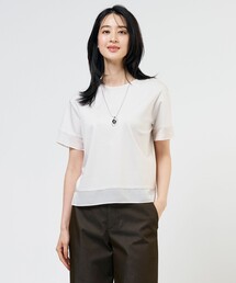 【シーンレスに活躍】コットンスムース シアーデザイン カットソー