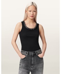 LUCY SLEEVELESS SLIM FIT RIBBED TANK TOP | LUCY ノースリーブ スリム フィット リブ タンクトップ