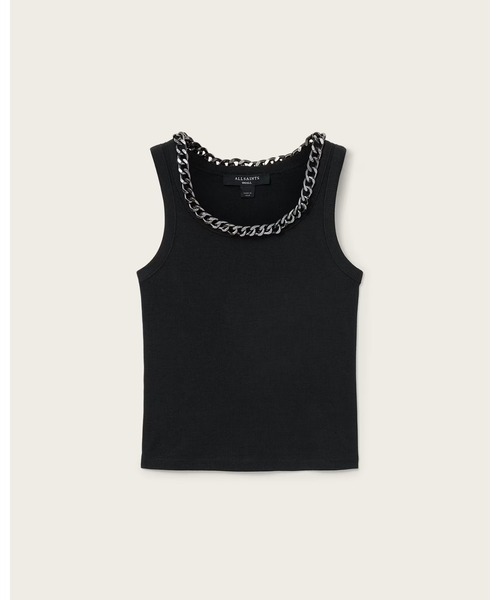 ALLSAINTS（オールセインツ）の「LUCY SLEEVELESS SLIM FIT RIBBED TANK TOP | LUCY ノースリーブ スリム フィット リブ タンクトップ（タンクトップ・レディース・ブラック・XS/S/M）」の8枚目の写真