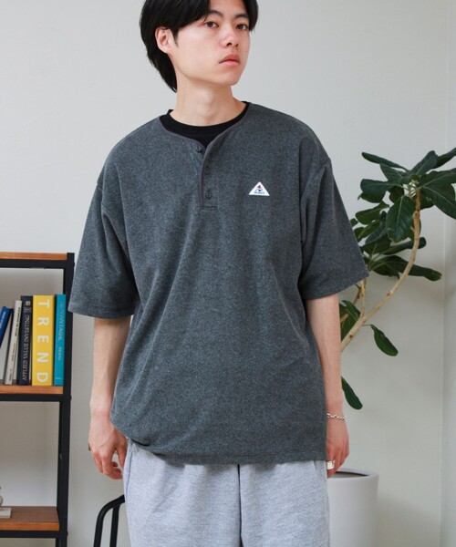 GEVACO(ゲバコ)の「【GEVACO/ゲバコ】パイルヘンリーネックTシャツ(Tシャツ/カットソー・メンズ・チャコールグレー/ネイビー/オリーブ・M/L)」の5枚目の写真