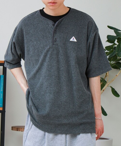 GEVACO(ゲバコ)の「【GEVACO/ゲバコ】パイルヘンリーネックTシャツ(Tシャツ/カットソー・メンズ・チャコールグレー/ネイビー/オリーブ・M/L)」の6枚目の写真