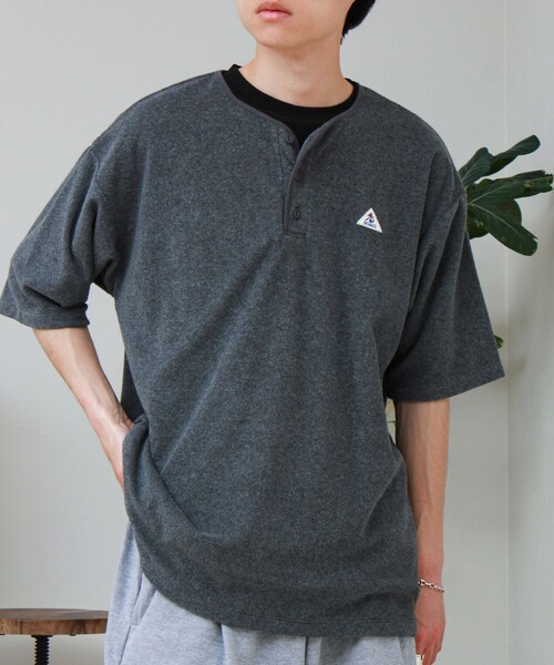 GEVACO(ゲバコ)の「【GEVACO/ゲバコ】パイルヘンリーネックTシャツ(Tシャツ/カットソー・メンズ・チャコールグレー/ネイビー/オリーブ・M/L)」の7枚目の写真