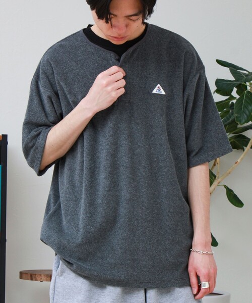 GEVACO(ゲバコ)の「【GEVACO/ゲバコ】パイルヘンリーネックTシャツ(Tシャツ/カットソー・メンズ・チャコールグレー/ネイビー/オリーブ・M/L)」の8枚目の写真