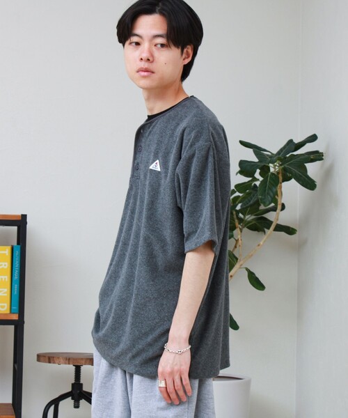 GEVACO(ゲバコ)の「【GEVACO/ゲバコ】パイルヘンリーネックTシャツ(Tシャツ/カットソー・メンズ・チャコールグレー/ネイビー/オリーブ・M/L)」の9枚目の写真