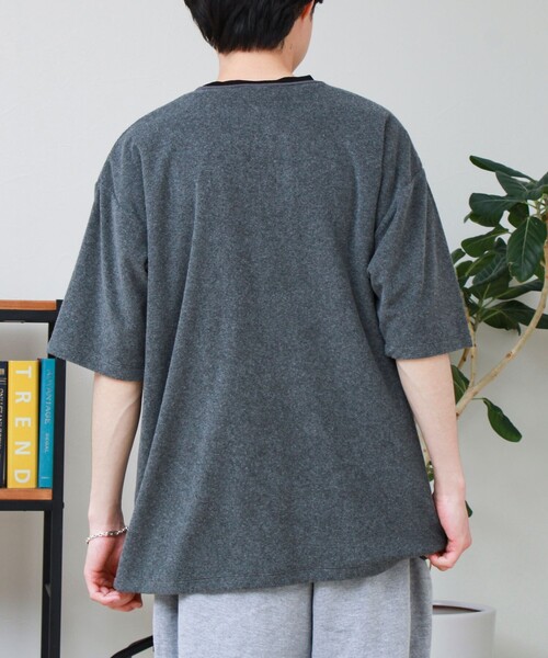 GEVACO(ゲバコ)の「【GEVACO/ゲバコ】パイルヘンリーネックTシャツ(Tシャツ/カットソー・メンズ・チャコールグレー/ネイビー/オリーブ・M/L)」の10枚目の写真