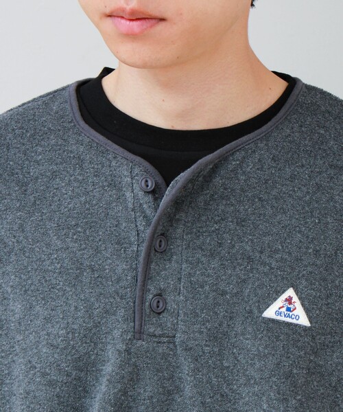 GEVACO(ゲバコ)の「【GEVACO/ゲバコ】パイルヘンリーネックTシャツ(Tシャツ/カットソー・メンズ・チャコールグレー/ネイビー/オリーブ・M/L)」の12枚目の写真