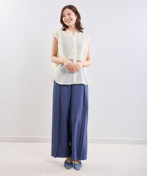 NARACAMICIE(ナラカミーチェ)の「【NARACAMICIE】クレープ半袖ブラウス(シャツ/ブラウス・レディース・ピンク/ホワイト/グリーン/ブラック・M/L)」の16枚目の写真