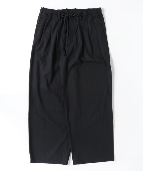 markaware(マーカウェア)の「MARKAWARE(マーカウェア)Organic Cotton Voile Yarn Twill Triple Pleated Easy Trousers(その他パンツ・メンズ・ブラック・1/2/3)」の1枚目の写真