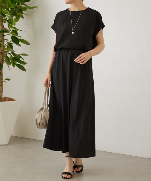 BEARDSLEY（ビアズリー）の「ストレッチジョーゼットバイヤススカート【セットアップ】（スカート・レディース・ブラック/ネイビー・0/1）」の7枚目の写真