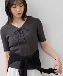 レースアップトップス」に該当するTシャツ/カットソー（半袖