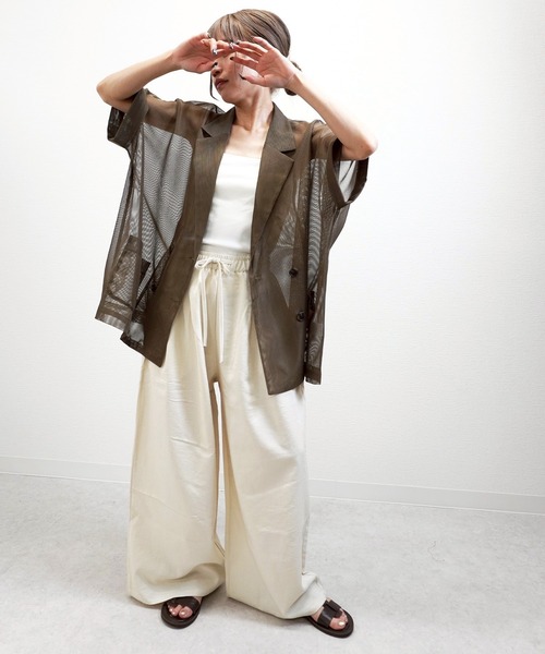 gossara(ゴサラ)の「【抜け感ボトム】タックワイドイージーパンツ(その他パンツ・レディース・ブラック/ベージュ・FREE)」の16枚目の写真