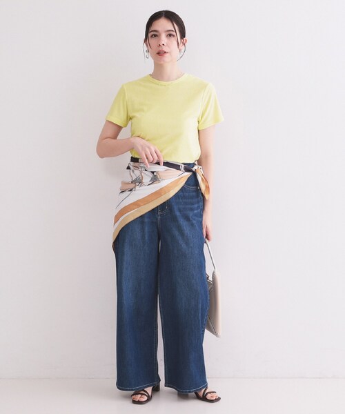 OPAQUE.CLIP(オペークドットクリップ)の「ベーシックパイルTシャツ【洗濯機OK】(Tシャツ/カットソー・レディース・ライトイエロー系/チャコールグレー・00)」の11枚目の写真