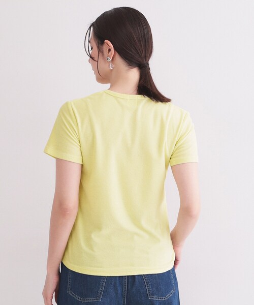 OPAQUE.CLIP(オペークドットクリップ)の「ベーシックパイルTシャツ【洗濯機OK】(Tシャツ/カットソー・レディース・ライトイエロー系/チャコールグレー・00)」の6枚目の写真