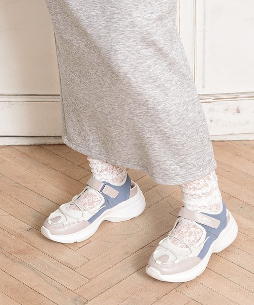 moz(モズ)の「【MOZ LAGOM】モズ 厚底スニーカーサンダル 5cmソール 軽量メッシュ スポサン(歩きやすい/ベルクロ/屈曲性)(サンダル・レディース・その他12/ブラック/オレンジ系その他・S/M/L/LL)」の3枚目の写真