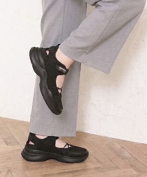 moz(モズ)の「【MOZ LAGOM】モズ 厚底スニーカーサンダル 5cmソール 軽量メッシュ スポサン(歩きやすい/ベルクロ/屈曲性)(サンダル・レディース・その他12/ブラック/オレンジ系その他・S/M/L/LL)」の10枚目の写真