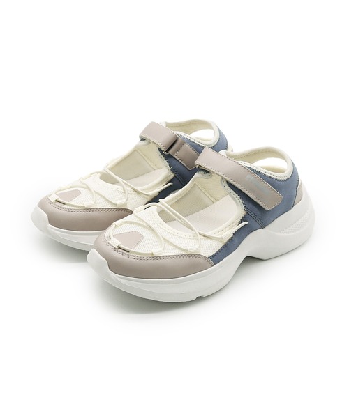 moz(モズ)の「【MOZ LAGOM】モズ 厚底スニーカーサンダル 5cmソール 軽量メッシュ スポサン(歩きやすい/ベルクロ/屈曲性)(サンダル・レディース・その他12/ブラック/オレンジ系その他・S/M/L/LL)」の4枚目の写真