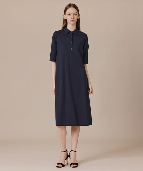 MACKINTOSH LONDON（マッキントッシュ ロンドン）の「【WEB・一部店舗限定】プレーティング天竺ワンピース（ワンピース・レディース・グリーン系その他6/ネイビー・38）」の3枚目の写真