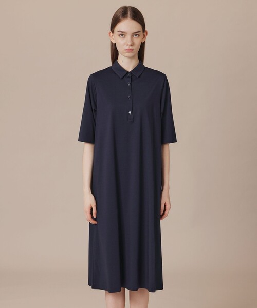 MACKINTOSH LONDON（マッキントッシュ ロンドン）の「【WEB・一部店舗限定】プレーティング天竺ワンピース（ワンピース・レディース・グリーン系その他6/ネイビー・38）」の4枚目の写真