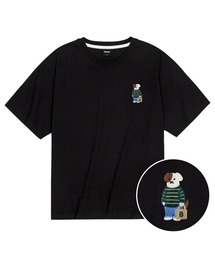 クールコットンオーバーサイズミニミカジュアルブロドック刺繍半袖Tシャツ