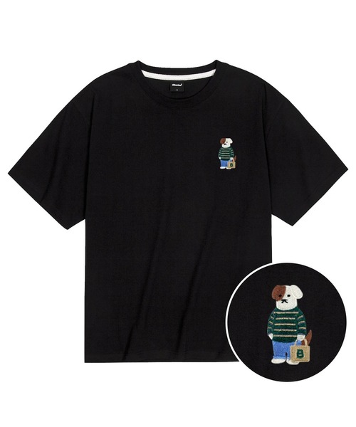 OKSTAR(オクスター)の「クールコットンオーバーサイズミニミカジュアルブロドック刺繍半袖Tシャツ(Tシャツ/カットソー・レディース・クリーム/ブラック/ホワイト/ダークグリーン・MEDIUM/LARGE/SMALL/XX-LARGE/X-LARGE)」の1枚目の写真