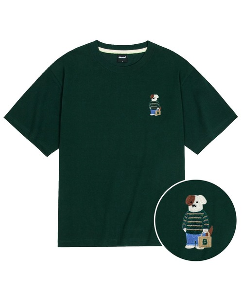 OKSTAR(オクスター)の「クールコットンオーバーサイズミニミカジュアルブロドック刺繍半袖Tシャツ(Tシャツ/カットソー・レディース・クリーム/ブラック/ホワイト/ダークグリーン・MEDIUM/LARGE/SMALL/XX-LARGE/X-LARGE)」の4枚目の写真
