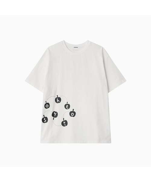 OHESHIO(オヘシオ)の「MINI APPLE LOGO OVERFIT T-SHIRT, WHITE(Tシャツ/カットソー・レディース・その他・FREE)」の1枚目の写真
