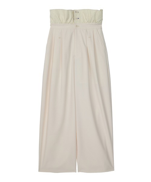 ELCHELE(エルチェレ)の「TURN BACK WAIST PANTS(スラックス・レディース・アイボリー/ブラック・36/38)」の15枚目の写真