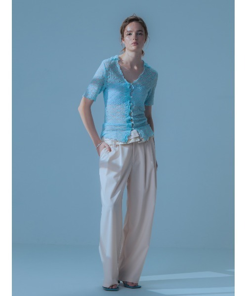 ELCHELE(エルチェレ)の「TURN BACK WAIST PANTS(スラックス・レディース・アイボリー/ブラック・36/38)」の6枚目の写真