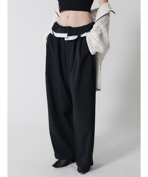 ELCHELE(エルチェレ)の「TURN BACK WAIST PANTS(スラックス・レディース・アイボリー/ブラック・36/38)」の16枚目の写真