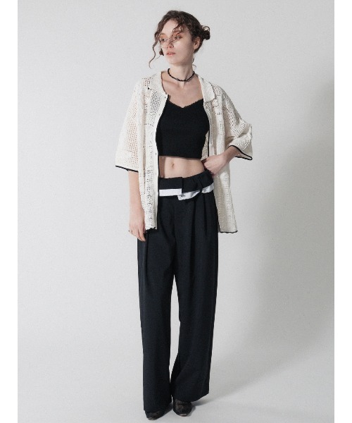 ELCHELE(エルチェレ)の「TURN BACK WAIST PANTS(スラックス・レディース・アイボリー/ブラック・36/38)」の18枚目の写真