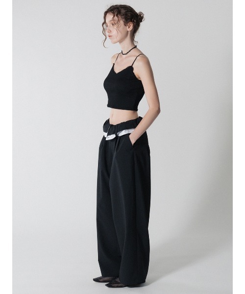 ELCHELE(エルチェレ)の「TURN BACK WAIST PANTS(スラックス・レディース・アイボリー/ブラック・36/38)」の19枚目の写真