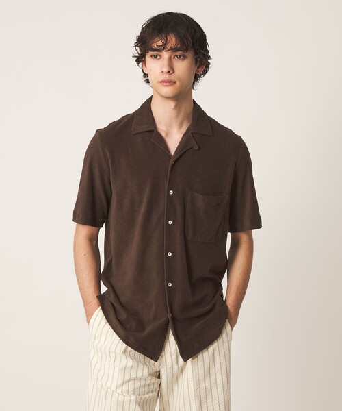 GUY ROVER(ギローバー)の「<GUY ROVER>パイル ショートスリーブ シャツ(シャツ/ブラウス・メンズ・ダークブラウン/ブラック/ホワイト・L/S/M)」の7枚目の写真