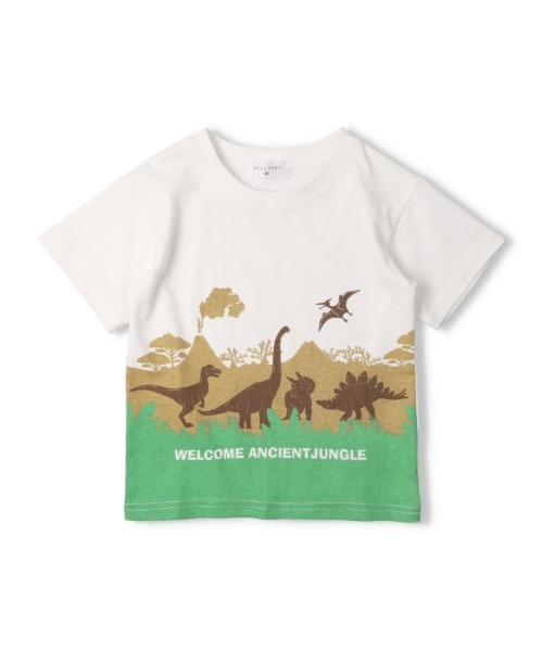 Will Mery(ウイルメリィ)の「【WEB限定】恐竜デザイン半袖Tシャツ(Tシャツ/カットソー・キッズ・ブラック/オフホワイト・120/100/110/90/80/130)」の2枚目の写真