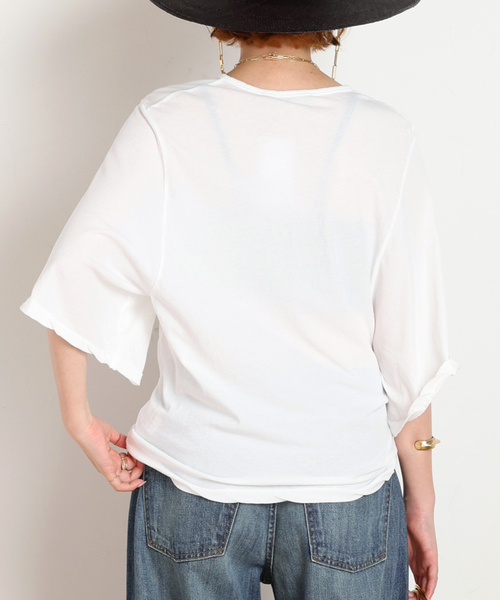 AP STUDIO(エーピーストゥディオ)の「ブラウスTEE(Tシャツ/カットソー・レディース・キャメル/ブラック/ホワイト・FREE)」の11枚目の写真
