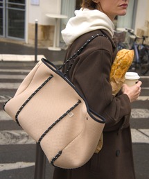 Q bag Paris（キューバッグパリ）の「【大容量24L/ポーチ付き】ジップ付きネオプレーントートバッグ zip L ジップ エル（トートバッグ）」