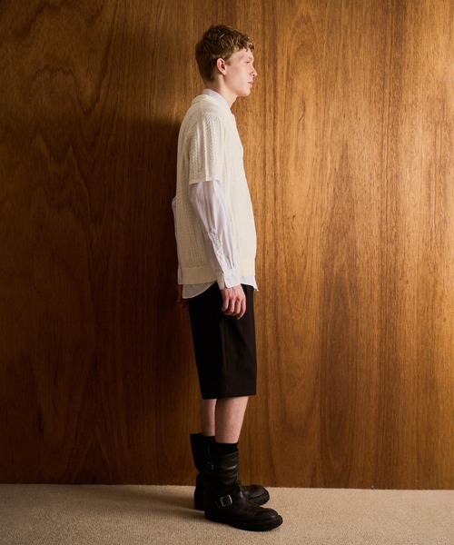 CAMPHOR WOOD（カンファーウッド）の「GURKHA SLACKS HIGH SHORTS / グルカスラックスハイショーツ（スラックス・メンズ・グレー/ブラック・SMALL/LARGE/MEDIUM）」の4枚目の写真