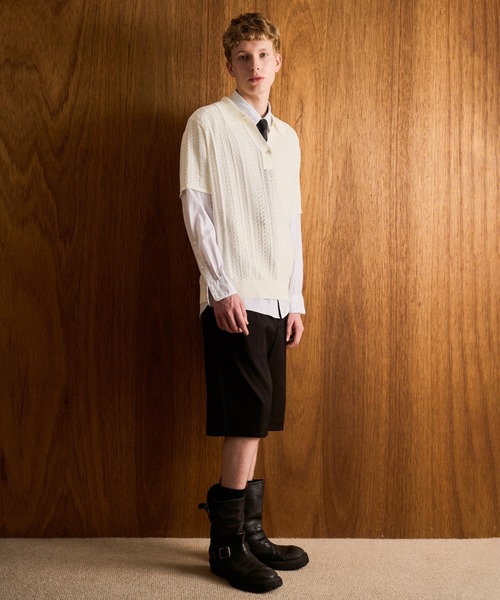 CAMPHOR WOOD（カンファーウッド）の「GURKHA SLACKS HIGH SHORTS / グルカスラックスハイショーツ（スラックス・メンズ・グレー/ブラック・SMALL/LARGE/MEDIUM）」の6枚目の写真