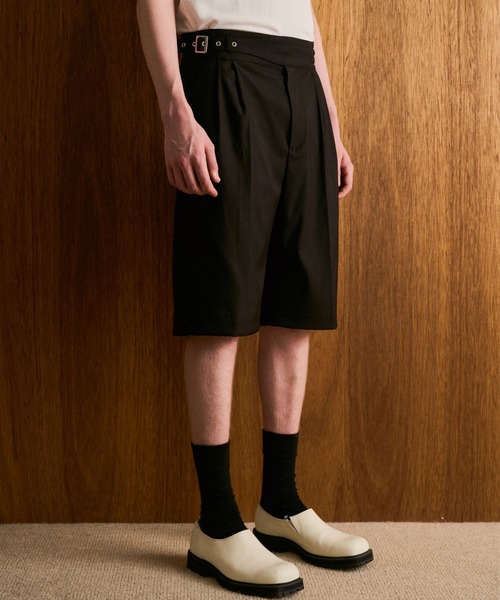 CAMPHOR WOOD（カンファーウッド）の「GURKHA SLACKS HIGH SHORTS / グルカスラックスハイショーツ（スラックス・メンズ・グレー/ブラック・SMALL/LARGE/MEDIUM）」の18枚目の写真