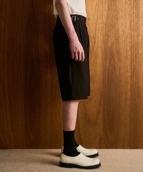 CAMPHOR WOOD（カンファーウッド）の「GURKHA SLACKS HIGH SHORTS / グルカスラックスハイショーツ（スラックス・メンズ・グレー/ブラック・SMALL/LARGE/MEDIUM）」の19枚目の写真