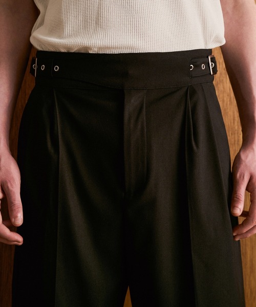 CAMPHOR WOOD（カンファーウッド）の「GURKHA SLACKS HIGH SHORTS / グルカスラックスハイショーツ（スラックス・メンズ・グレー/ブラック・SMALL/LARGE/MEDIUM）」の21枚目の写真