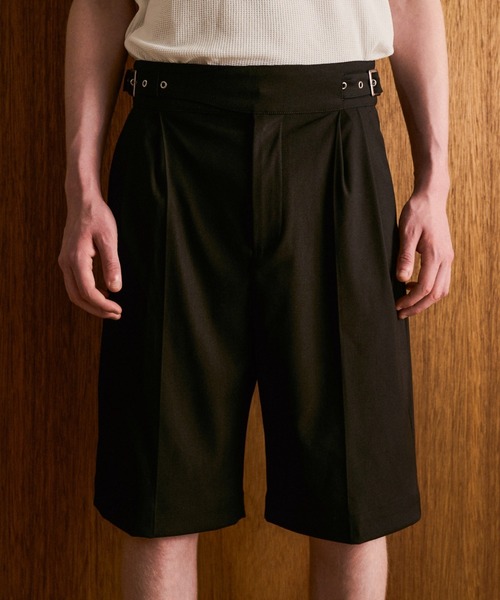 CAMPHOR WOOD（カンファーウッド）の「GURKHA SLACKS HIGH SHORTS / グルカスラックスハイショーツ（スラックス・メンズ・グレー/ブラック・SMALL/LARGE/MEDIUM）」の15枚目の写真