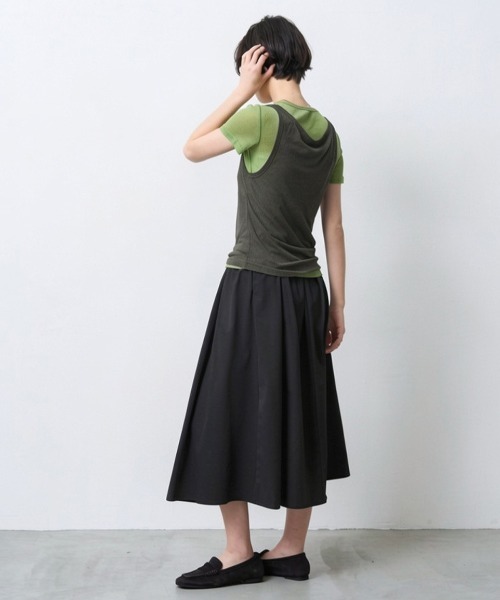 NUJOH（ヌゾ）の「Cotton Pintuck Long Skirt / コットンピンタックロングスカート（スカート・レディース・ライトベージュ/ホワイト/ブラック・FREE）」の10枚目の写真